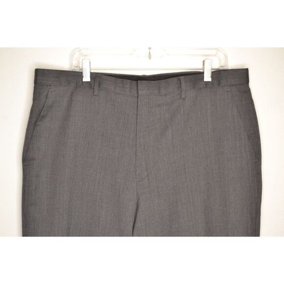 Calvin Klein Men's 38x32 Grey Wool Blend High Rise Flat Front Dress Pants - Picture 5 of 13